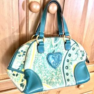 Juicy Couture Royal Green Mint Paisley Purse Bag